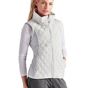 Athleta Upside Down Vest, white and gray